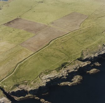 Aerial view of Orkney, Riggin of Kami, Clu Ber, 'Burma Road', road built as military exercise during 1940-1941, taken from SE.