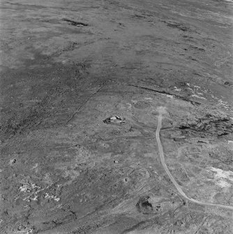 Oblique aerial view of Orkney, Hoy, taken from the NW, of the site of Lyrawa Hill heavy anti aircraft battery, H7.