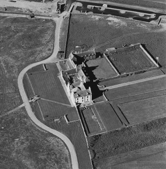 Aerial view of Orkney, Bay of Skaill, taken from the S, Skaill House, dovecot and gardens.