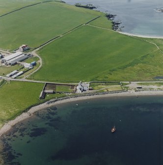 Oblique aerial view centred on the manse, taken from the E