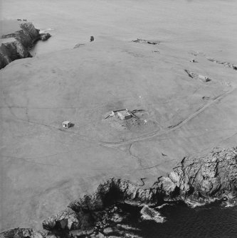 Oblique aerial view centred on the radio station with the radar station adjacent, taken from the S.