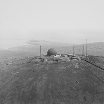 Oblique aerial view centred on the radar station, taken from the WNW.