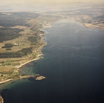 General oblique aerial view looking along Loch Gilp towards Ardrishaig and Lochgilphead, taken from the S.