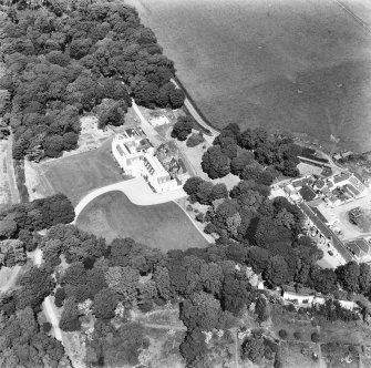 Islay House, Islay.
Aerial view of house and grounds, including home farm from South.