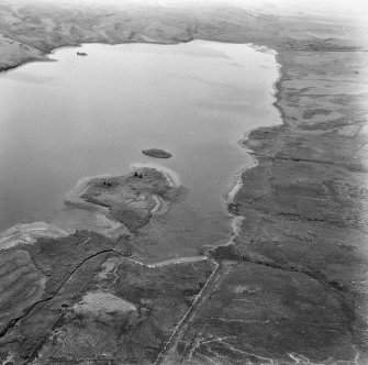 Finlaggan, Islay.
Aerial view of Eilean Mor and Eilean na Comhairle from North.