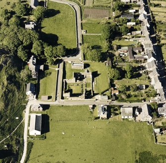 Oblique aerial view of Iona Nunnery, taken from the south, centred on the nunnery.