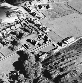 Oblique aerial view of Iona Nunnery, taken from the north west, centred on the nunnery.