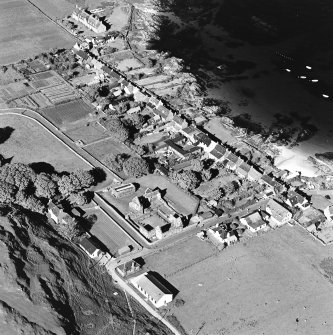 Oblique aerial view of Iona Nunnery, taken from the south west, centred on the nunnery.