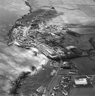 Oblique aerial photograph of Port Charlotte, Islay, taken from the NNE.