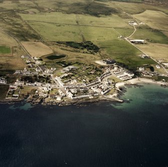 Oblique aerial photograph of Port Charlotte, Islay, taken from the ESE.