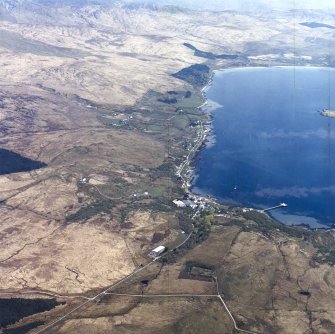 General oblique aerial view centred on the distillery and villages, taken from the S.