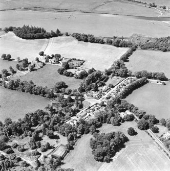 Oblique aerial view centred on Lamington village, taken from the ESE.