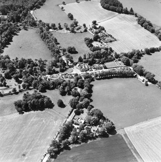 Oblique aerial view centred on Lamington village, taken from the NE.