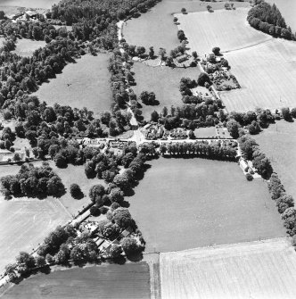 Oblique aerial view centred on Lamington village, taken from the NE.