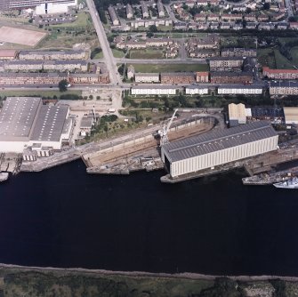 Oblique aerial view of Yarrows shipbuilding yard.