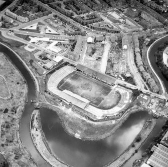 Glasgow, Firhill Park.
Oblique aerial view of football ground.