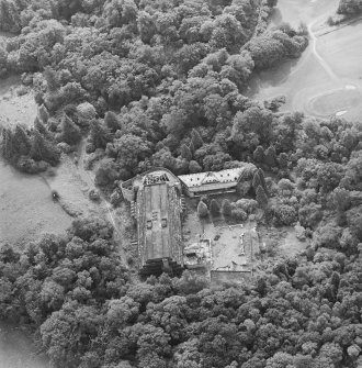 Cardross, oblique aerial view, taken from the NE, of St Peter's College.