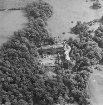Cardross, oblique aerial view, taken from the NW, of St Peter's College.