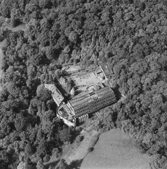 Cardross, oblique aerial view, taken from the SSE, of St Peter's College.