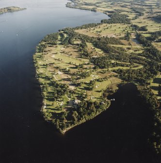 General oblique aerial view of the golf course and Rossdhu House, taken from the N.