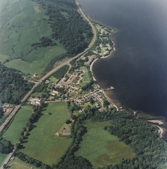 Oblique aerial view centred on the village of Luss, taken from the SSE.