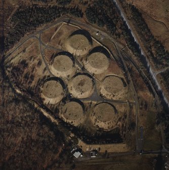 Oblique aerial view centred on the oil fuel depot, taken from the SSW.