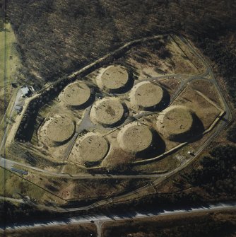 Oblique aerial view centred on the oil fuel depot, taken from the ENE.