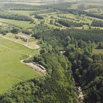 General aerial view of Chatelherault, Cadzow Castle and the Duke's Bridge, taken from the W.