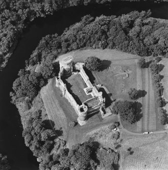 Bothwell Castle, oblique aerial view, taken from the E.