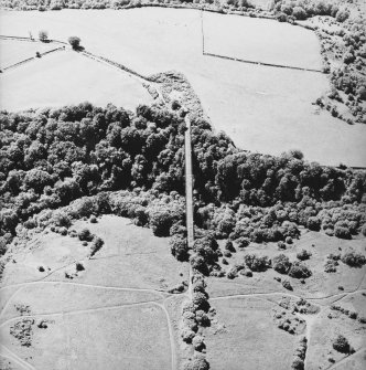 Oblique aerial view centred on the railway viaduct, taken from the ENE.