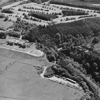 Aerial view of Chatelherault, Cadzow Castle and the Duke's Bridge, taken from the NW.
