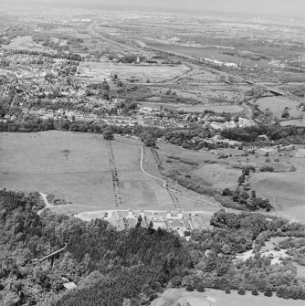 General aerial view of Chatelherault, the Duke's Bridge and Hamilton Mausoleum, taken from the SSE.