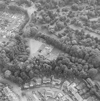 Greenock, oblique aerial view of South Street crematorium.