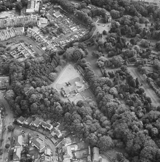 Greenock, oblique aerial view of South Street crematorium.