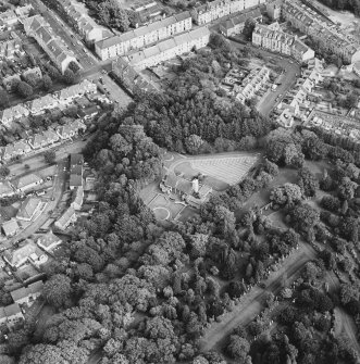 Greenock, oblique aerial view of South Street crematorium.