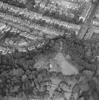 Greenock, oblique aerial view of South Street crematorium.