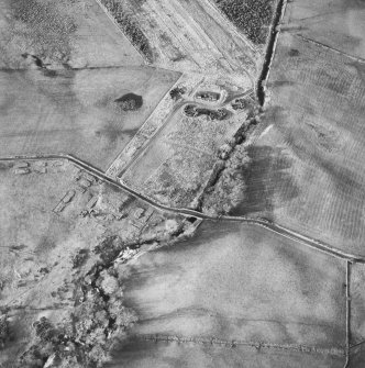 Oblique aerial centred on the remains of the anti-aircraft battery, taken from the E.