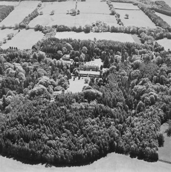 Aerial view of Lanfine country house, garden and farmsteading, taken from the N.