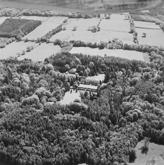 Aerial view of Lanfine country house, garden and farmsteading, taken from the NNW.