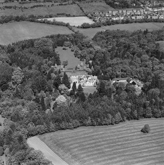 Aerial view of Lanfine country house, garden and farmsteading, taken from the SSW.