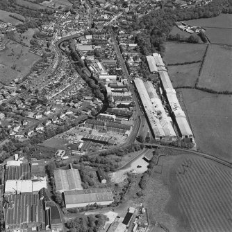 General aerial view of Brown Street factories and railway bridge, taken from the WSW.