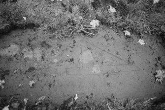 View of grave slab in the churchyard of Kilmadock Old Parish Church.