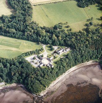 Oblique aerial view centred on the visitors centre, taken from the NNW.