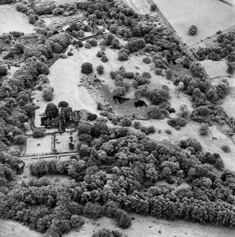 Formakin, oblique aerial view, taken from the N, showing Formakin House in the left centre of the photograph, and Formakin Mill in the top centre.