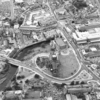 Oblique aerial view of Paisley centred on the abbey and town hall, taken from the E.