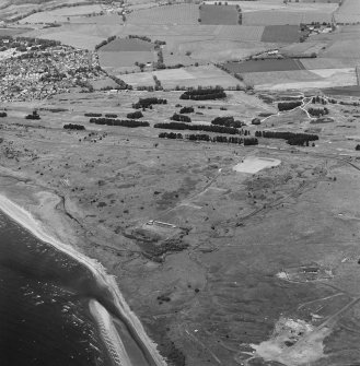 Oblique aerial view of the rifle ranges and the magazine, taken from the SE.