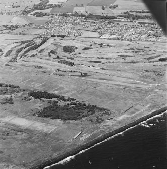 Oblique aerial view of the rifle ranges and training trench, taken from the SE.