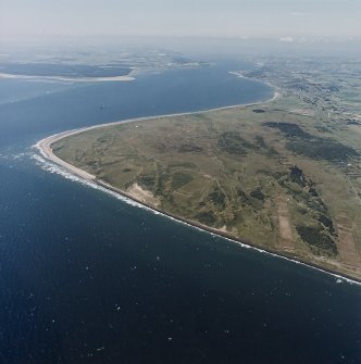 Oblique aerial view centred on the eastern rifle ranges with the training area beyond, taken from the E.