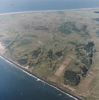 Oblique aerial view of the eastern rifle ranges and training trench, taken from the ENE.