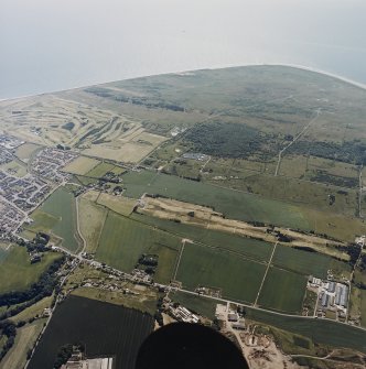 Oblique aerial view of the military training area, taken from the N.